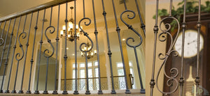 Tuscan Round Forged Wrought Iron Newels & Baluster Spindles