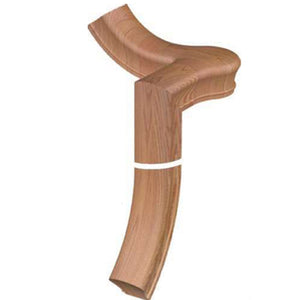 7X60 2 Rise Left Hand 1/4 Turn Gooseneck with Cap 6084 Profile Handrail Fitting  | USA-Made Amish Stair Railing by StepUP Stair