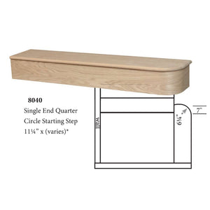 8040-48 Single Bull Nose Quarter Circle | Made Hardwood Treads & Riser Steps