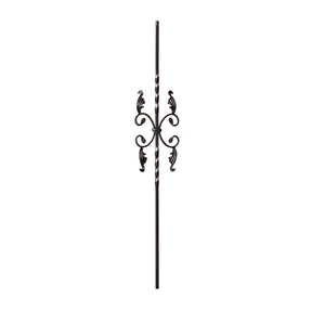 9005 Double Twist with Leaves Iron Baluster | Iron Balusters | Amish Craft by StepUP Stair Parts