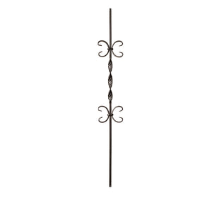 9015 Single Ribbon & Double Butterfly Metal Spindle |  Iron Balusters |  Amish Craft by StepUP Stair