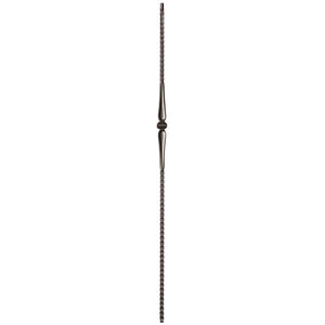 9017 Single Knuckle with Hammered Bar Metal Spindle |  Iron Balusters |  Amish Craft by StepUP Stair