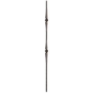 9018 Double Knuckle with Hammered Bar Metal Spindle |  Iron Balusters |  Amish Craft by StepUP Stair