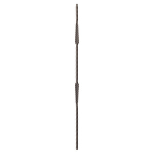 9022 Double Feather with Hammered Edge Metal Spindle |  Iron Balusters |  Amish Craft by StepUP Stair