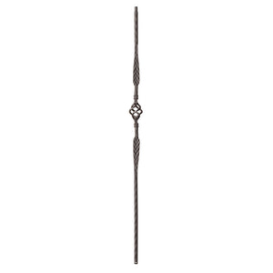 9023 Double Feather & Single Basket with Hammered Edge Metal Spindle |  Iron Balusters |  Amish Craft by StepUP Stair