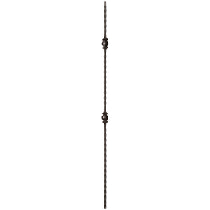 9033 Double Ball with Hammered Face Metal Spindle |  Iron Balusters |  Amish Craft by StepUP Stair