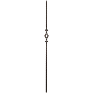 9040 Single Diamond with Hammered Face Metal Spindle |  Iron Balusters |  Amish Craft by StepUP Stair