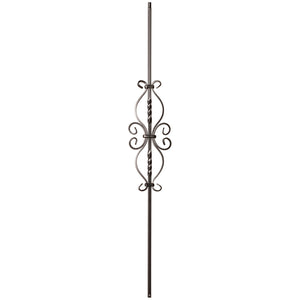 9057 6 3/4 x 16 1/2 Double Twist & Dragonfly Metal Spindle |  Iron Balusters |  Amish Craft by StepUP Stair
