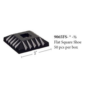 9065 Scalloped Square Flat Iron Shoe for 1/2" Square Baluster-Iron Shoes & Knuckles-Amish Craft by StepUP Stair Parts