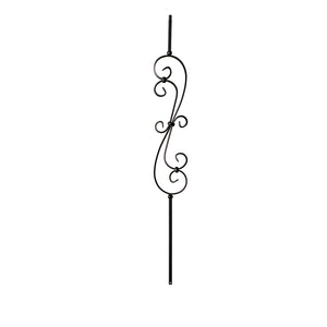9081 5 3/8 x 24 S Scroll Metal Spindle |  Iron Balusters |  Amish Craft by StepUP Stair