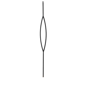 9093 3 3/4 x 44 Contemporary Alto Pointed Oval Metal Spindle |  Iron Balusters |  Amish Craft by StepUP Stair