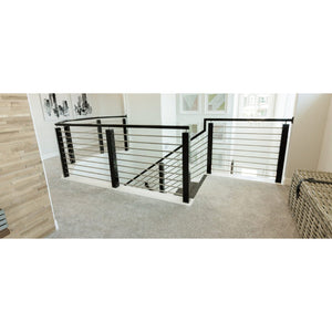Stainless Steel Modern Horizontal Bar Balustrade System| Straight 1/2" & 5/8" by StepUP Stair 