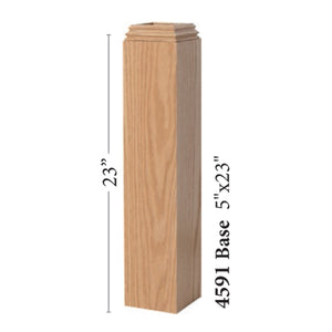 4591 Adjustable Base included for 4491 Box Newel  | USA-Made Amish Stair Railing by StepUP Stair