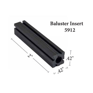 5912 1/2" Metal Hollow Iron Baluster Spindle Installation Insert Dimensions