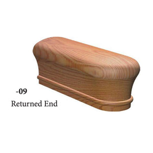 7X09 Returned End 6084 Profile Handrail Fitting  | USA-Made Amish Stair Railing by StepUP Stair