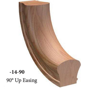 7X14-90 90 Up Easing 6084 Profile Handrail Fitting  | USA-Made Amish Stair Railing by StepUP Stair