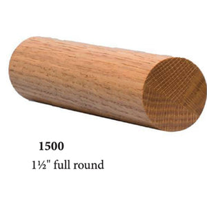 Wood Railings | Banister | 1500 1 1/2" Round Solid Wall Rail-Wall Rails & Wall Rail Fittings-Amish Craft by StepUP Stair Parts