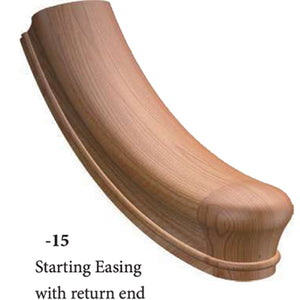 7X15 Starting Easing with 1 Return End 6084 Profile Handrail Fitting  | USA-Made Amish Stair Railing by StepUP Stair