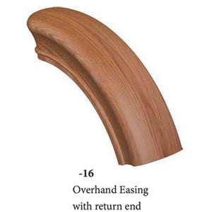 7616 Overhand Easing with 1 Return End Handrail Fitting | USA-Made Amish Stair Railing by StepUP Stair