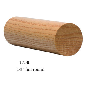 Wood Railings | Banister | 1750 1 3/4" Round Solid Wall Rail-Wall Rails & Wall Rail Fittings-Amish Craft by StepUP Stair Parts