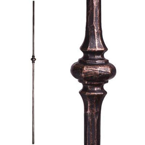 2.1.9 Tuscan Round Hammered Single Knuckle Wrought Iron Spindle | Iron Balusters | House of Forging by StepUP Stair 