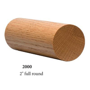 Wood Railings | Banister | 2000 2" Round Solid Wall Rail-Wall Rails & Wall Rail Fittings-Amish Craft by StepUP Stair Parts