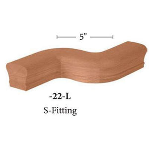 Left Hand S-Fitting 6084 Profile Handrail Fitting  | Amish Crafted by StepUP Stair Parts