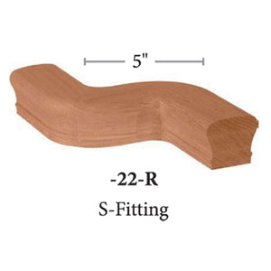Right Hand S-Fitting Handrail Fitting | Amish Crafted by StepUP Stair Parts
