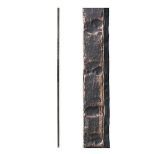 3.2.1 Wentworth Square Hammered Plain Oil Rubbed Bronze Wrought Iron Spindle | Iron Balusters | House of Forging by StepUP Stair 