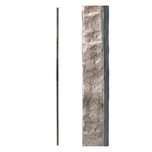 3.2.1 Wentworth Square Hammered Plain Satin Clear Wrought Iron Spindle | Iron Balusters | House of Forging by StepUP Stair 