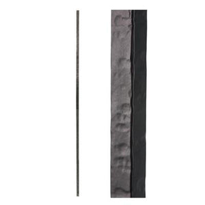 3.2.1 Wentworth Square Hammered Plain Satin Black Wrought Iron Spindle | Iron Balusters | House of Forging by StepUP Stair 