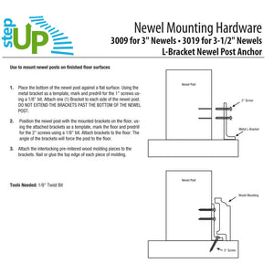 3019 Newel Fastener - 3 1/2" Newel Size | Railing & Stair Accessories