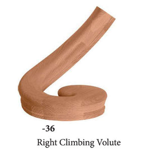 7X36 Climbing Volute 6084 Profile Handrail Fitting  | USA-Made Amish Stair Railing by StepUP Stair