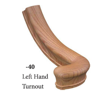 7X40 Left Hand Turnout 6084 Profile Handrail Fitting  | USA-Made Amish Stair Railing by StepUP Stair