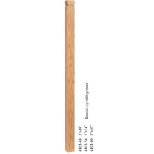 4102 Radiused Top & Square Groove Newel | USA-Made Amish Stair Railing by StepUP Stair