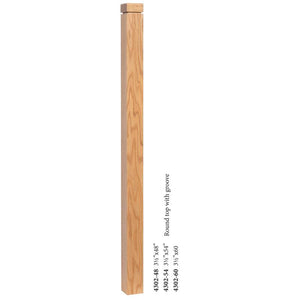 4302 Radiused Top & Square Groove Newel | USA-Made Amish Stair Railing by StepUP Stair