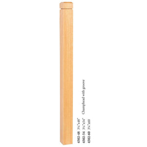 4502 Chamfered Top Square Newel | USA-Made Amish Stair Railing by StepUP Stair