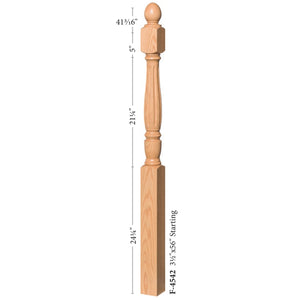 4542 Starting Newel | USA-Made Amish Stair Railing by StepUP Stair