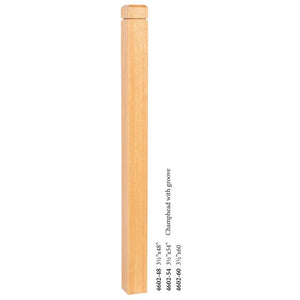 4602 Chamfered Top Square Newel | USA-Made Amish Stair Railing by StepUP Stair