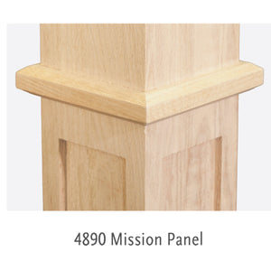 4690 4790 4890 4890 Mission Square Panel Box Newel | USA-Made Amish Stair Railing by StepUP Stair