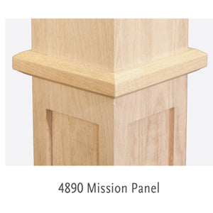 4690 4790 4890 Mission Square Panel Box Newel | USA-Made Amish Stair Railing by StepUP Stair