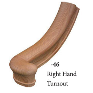 7X46 Right Hand Turnout 6084 Profile Handrail Fitting  | USA-Made Amish Stair Railing by StepUP Stair