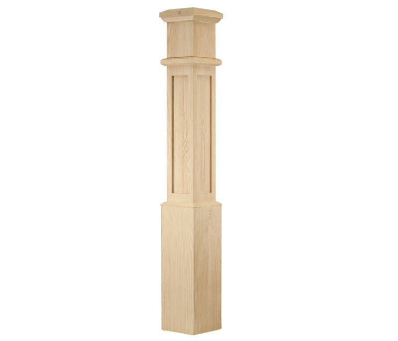 4790 Mission Square Panel Box Newel | USA-Made Amish Stair Railing by StepUP Stair