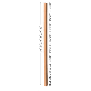 5061 1 1/4" Square Baluster with Dowel Pin | USA-Made Amish Stair Railing by StepUP Stair