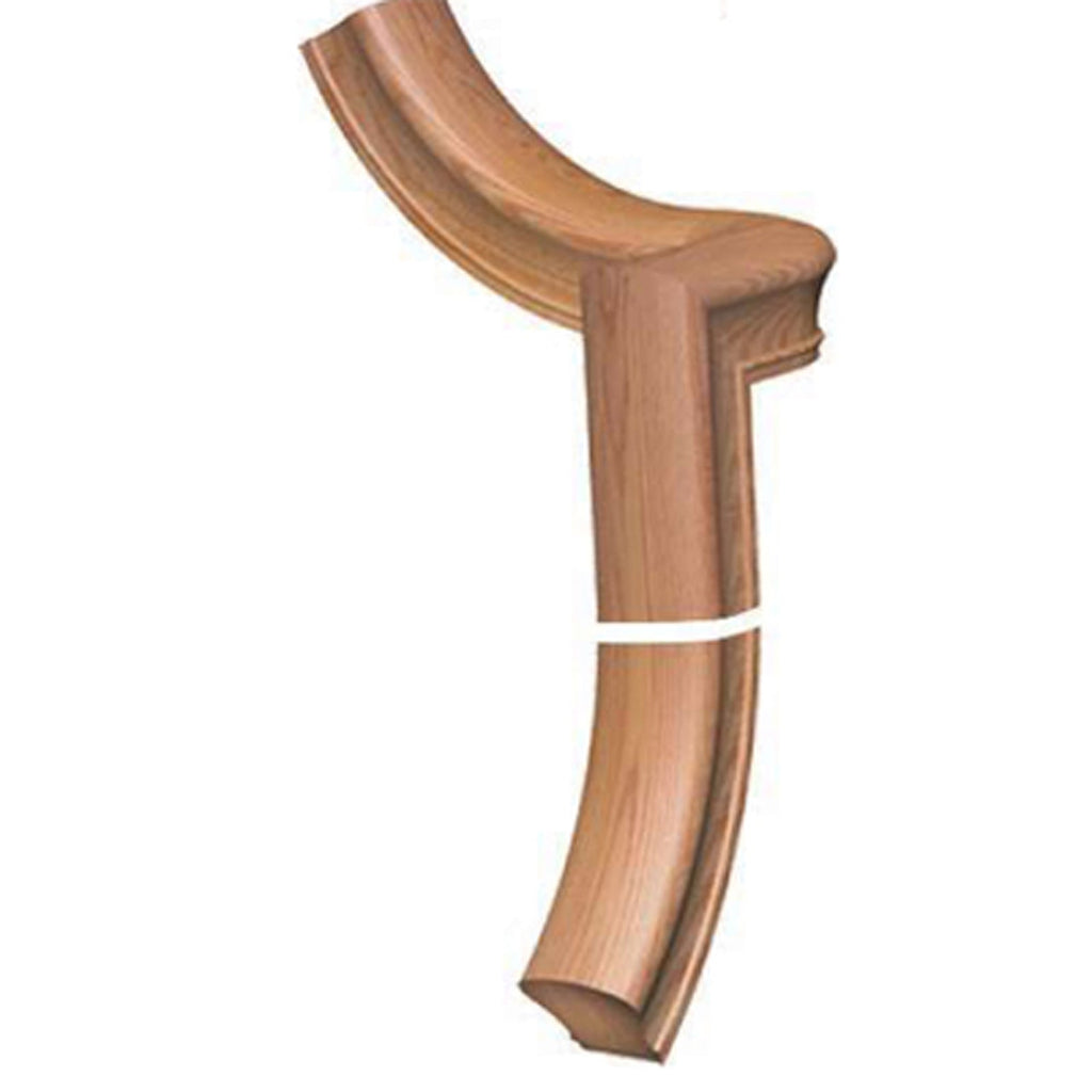 7250 2 Rise Left Hand 1/4 Turn Gooseneck Handrail Fitting | USA-Made Amish Stair Railing by StepUP Stair