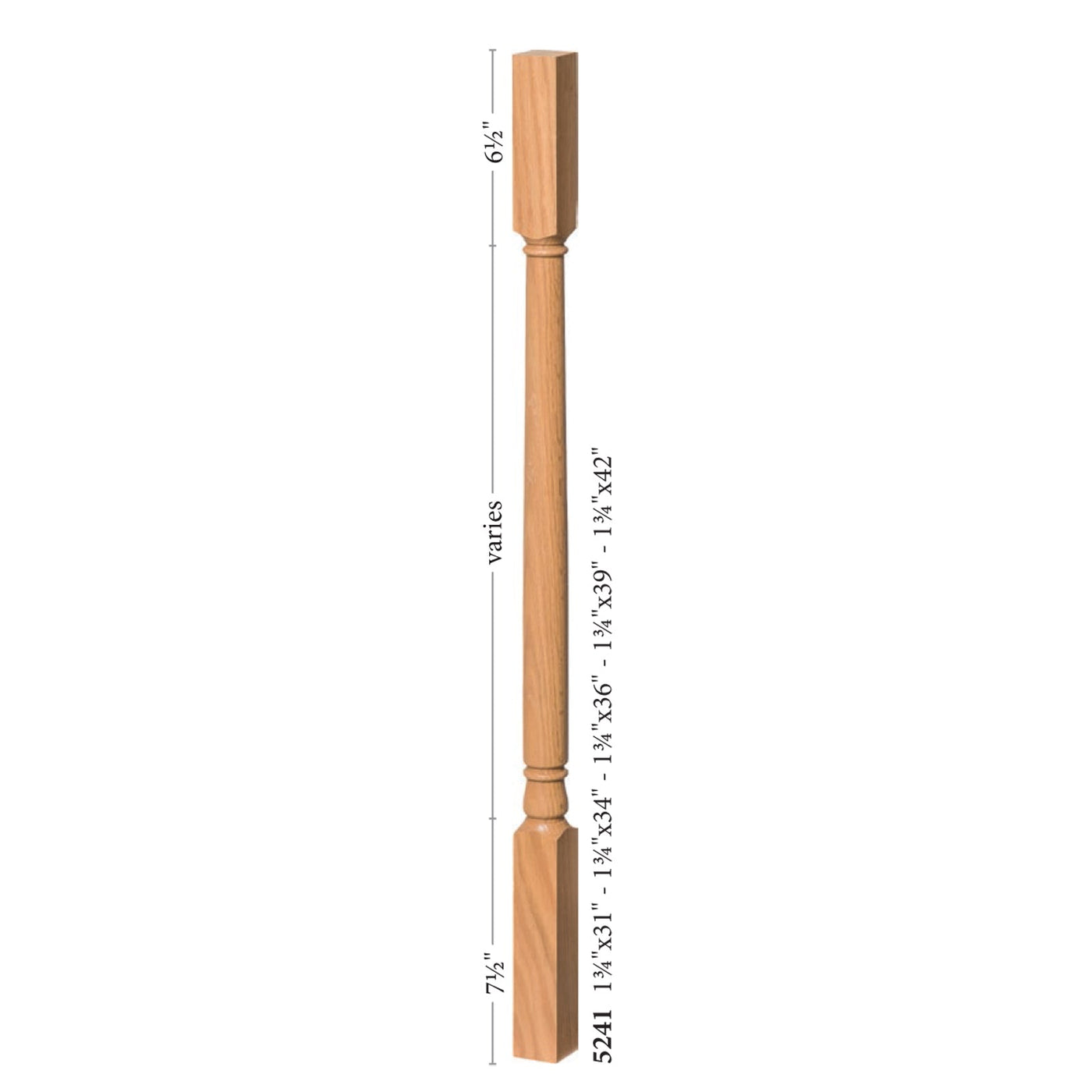 5241 Square Top Baluster Spindle | USA-Made Stair Parts by StepUP ...