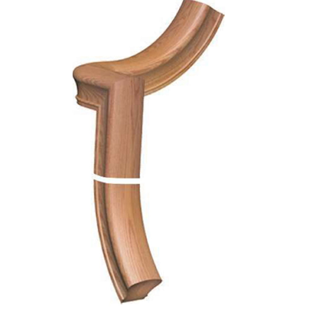 7555 2 Rise Right Hand 1/4 Turn Gooseneck Handrail Fitting | USA-Made Amish Stair Railing by StepUP Stair