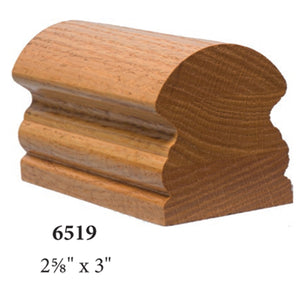 Wood Railings | Banister | 6519 Solid Handrail-Handrails & Handrail Fittings-Amish Craft by StepUP Stair Parts