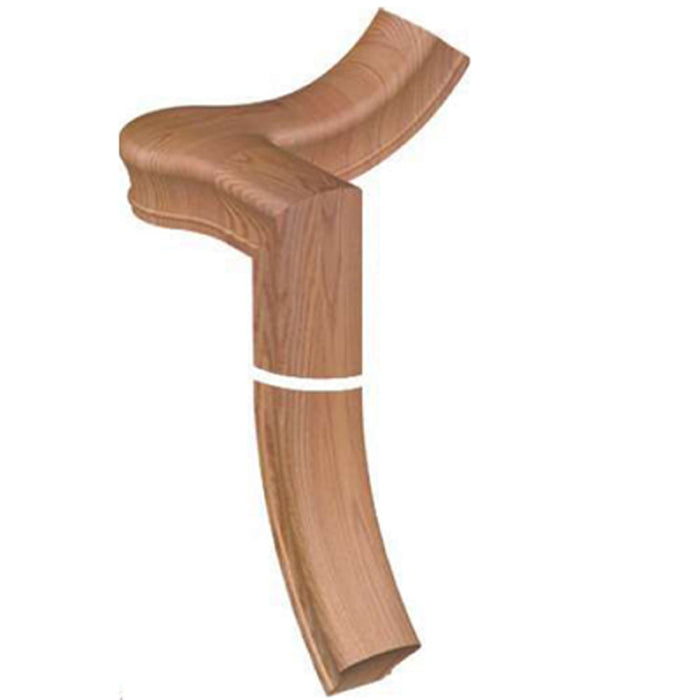 7X65 Right Hand 1/4 Turn Gooseneck with Cap 6084 Profile Handrail Fitting | USA-Made Stair Parts