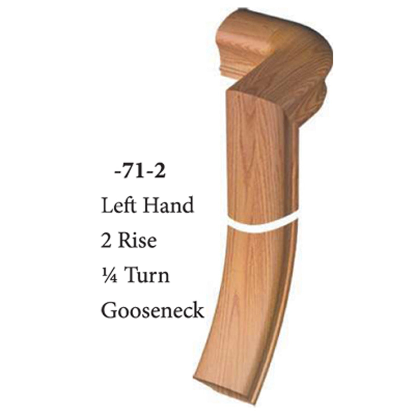 7671 Left Hand 2 Rise 1/4 Turn Gooseneck Handrail Fitting | USA-Made ...